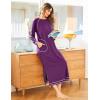 imageEkouaer Womens Nightshirt Long Sleeve Nightgown Round Neck Sleepwear Full Length Pajama Dress with Pockets Loungewear SXXLAfuchsia