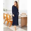imageEkouaer Womens Nightshirt Long Sleeve Nightgown Round Neck Sleepwear Full Length Pajama Dress with Pockets Loungewear SXXLAnavy Blue