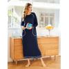 imageEkouaer Womens Nightshirt Long Sleeve Nightgown Round Neck Sleepwear Full Length Pajama Dress with Pockets Loungewear SXXLAnavy Blue