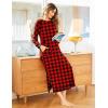 imageEkouaer Womens Nightshirt Long Sleeve Nightgown Round Neck Sleepwear Full Length Pajama Dress with Pockets Loungewear SXXLChristmas Plaid