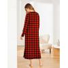 imageEkouaer Womens Nightshirt Long Sleeve Nightgown Round Neck Sleepwear Full Length Pajama Dress with Pockets Loungewear SXXLChristmas Plaid
