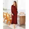 imageEkouaer Womens Nightshirt Long Sleeve Nightgown Round Neck Sleepwear Full Length Pajama Dress with Pockets Loungewear SXXLChristmas Plaid