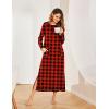 imageEkouaer Womens Nightshirt Long Sleeve Nightgown Round Neck Sleepwear Full Length Pajama Dress with Pockets Loungewear SXXLChristmas Plaid