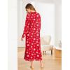 imageEkouaer Womens Nightshirt Long Sleeve Nightgown Round Neck Sleepwear Full Length Pajama Dress with Pockets Loungewear SXXLChristmas Snowflake
