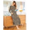 imageEkouaer Womens Nightshirt Long Sleeve Nightgown Round Neck Sleepwear Full Length Pajama Dress with Pockets Loungewear SXXLLeopard