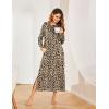 imageEkouaer Womens Nightshirt Long Sleeve Nightgown Round Neck Sleepwear Full Length Pajama Dress with Pockets Loungewear SXXLLeopard
