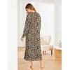 imageEkouaer Womens Nightshirt Long Sleeve Nightgown Round Neck Sleepwear Full Length Pajama Dress with Pockets Loungewear SXXLLeopard
