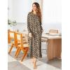 imageEkouaer Womens Nightshirt Long Sleeve Nightgown Round Neck Sleepwear Full Length Pajama Dress with Pockets Loungewear SXXLLeopard