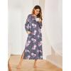 imageEkouaer Womens Nightshirt Long Sleeve Nightgown Round Neck Sleepwear Full Length Pajama Dress with Pockets Loungewear SXXLPink Flower