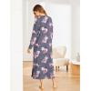 imageEkouaer Womens Nightshirt Long Sleeve Nightgown Round Neck Sleepwear Full Length Pajama Dress with Pockets Loungewear SXXLPink Flower