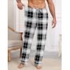 imageEkouaer Mens Pajama Pants Sleepwear Soft Pjs Bottoms Sleep Lounge Long Pant with Drawstring ampamp PocketsBlack White Plaid