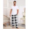 imageEkouaer Mens Pajama Pants Sleepwear Soft Pjs Bottoms Sleep Lounge Long Pant with Drawstring ampamp PocketsBlack White Plaid