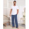 imageEkouaer Mens Pajama Pants Sleepwear Soft Pjs Bottoms Sleep Lounge Long Pant with Drawstring ampamp PocketsBlue White Plaid