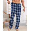 imageEkouaer Mens Pajama Pants Sleepwear Soft Pjs Bottoms Sleep Lounge Long Pant with Drawstring ampamp PocketsBlue White Plaid
