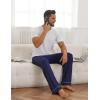 imageEkouaer Mens Pajama Pants Sleepwear Soft Pjs Bottoms Sleep Lounge Long Pant with Drawstring ampamp PocketsNavy Blue