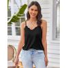 imageEkouaer Pajama Sets for Women Lingerie Sleepwear 2 Piece Cami Split Short Set V Neck Lace Summer PjsBlack2