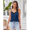 imageEkouaer Pajama Sets for Women Lingerie Sleepwear 2 Piece Cami Split Short Set V Neck Lace Summer PjsBlue