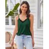 imageEkouaer Pajama Sets for Women Lingerie Sleepwear 2 Piece Cami Split Short Set V Neck Lace Summer PjsDark Green