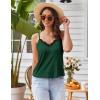 imageEkouaer Pajama Sets for Women Lingerie Sleepwear 2 Piece Cami Split Short Set V Neck Lace Summer PjsDark Green