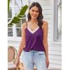 imageEkouaer Pajama Sets for Women Lingerie Sleepwear 2 Piece Cami Split Short Set V Neck Lace Summer PjsDeep Purple