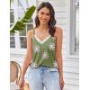 imageEkouaer Pajama Sets for Women Lingerie Sleepwear 2 Piece Cami Split Short Set V Neck Lace Summer PjsFloral Green