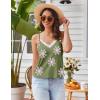 imageEkouaer Pajama Sets for Women Lingerie Sleepwear 2 Piece Cami Split Short Set V Neck Lace Summer PjsFloral Green