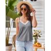imageEkouaer Pajama Sets for Women Lingerie Sleepwear 2 Piece Cami Split Short Set V Neck Lace Summer PjsGrey