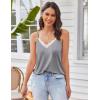 imageEkouaer Pajama Sets for Women Lingerie Sleepwear 2 Piece Cami Split Short Set V Neck Lace Summer PjsGrey
