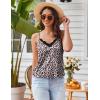 imageEkouaer Pajama Sets for Women Lingerie Sleepwear 2 Piece Cami Split Short Set V Neck Lace Summer PjsLeopard Black
