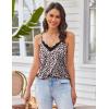 imageEkouaer Pajama Sets for Women Lingerie Sleepwear 2 Piece Cami Split Short Set V Neck Lace Summer PjsLeopard Black