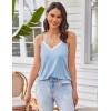 imageEkouaer Pajama Sets for Women Lingerie Sleepwear 2 Piece Cami Split Short Set V Neck Lace Summer PjsLight Blue