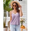 imageEkouaer Pajama Sets for Women Lingerie Sleepwear 2 Piece Cami Split Short Set V Neck Lace Summer PjsLight Pruple