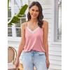 imageEkouaer Pajama Sets for Women Lingerie Sleepwear 2 Piece Cami Split Short Set V Neck Lace Summer PjsPink