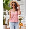 imageEkouaer Pajama Sets for Women Lingerie Sleepwear 2 Piece Cami Split Short Set V Neck Lace Summer PjsPink