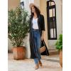 imageEkouaer Robes for Women Long Knit Bathrobe Lightweight 34 Sleeves Kimono Robe Soft Sleepwear with Pockets SXXLBlack