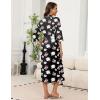 imageEkouaer Robes for Women Long Knit Bathrobe Lightweight 34 Sleeves Kimono Robe Soft Sleepwear with Pockets SXXLBlack Floral