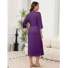 imageEkouaer Robes for Women Long Knit Bathrobe Lightweight 34 Sleeves Kimono Robe Soft Sleepwear with Pockets SXXLDeep Purple