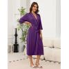imageEkouaer Robes for Women Long Knit Bathrobe Lightweight 34 Sleeves Kimono Robe Soft Sleepwear with Pockets SXXLDeep Purple