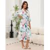 imageEkouaer Robes for Women Long Knit Bathrobe Lightweight 34 Sleeves Kimono Robe Soft Sleepwear with Pockets SXXLGreen Floral