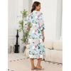 imageEkouaer Robes for Women Long Knit Bathrobe Lightweight 34 Sleeves Kimono Robe Soft Sleepwear with Pockets SXXLGreen Floral