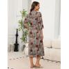 imageEkouaer Robes for Women Long Knit Bathrobe Lightweight 34 Sleeves Kimono Robe Soft Sleepwear with Pockets SXXLLeopard Print