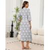 imageEkouaer Robes for Women Long Knit Bathrobe Lightweight 34 Sleeves Kimono Robe Soft Sleepwear with Pockets SXXLLight Gray Star