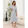 imageEkouaer Robes for Women Long Knit Bathrobe Lightweight 34 Sleeves Kimono Robe Soft Sleepwear with Pockets SXXLLight Gray Star