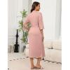 imageEkouaer Robes for Women Long Knit Bathrobe Lightweight 34 Sleeves Kimono Robe Soft Sleepwear with Pockets SXXLMisty Rose