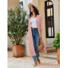 imageEkouaer Robes for Women Long Knit Bathrobe Lightweight 34 Sleeves Kimono Robe Soft Sleepwear with Pockets SXXLMisty Rose