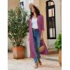 imageEkouaer Robes for Women Long Knit Bathrobe Lightweight 34 Sleeves Kimono Robe Soft Sleepwear with Pockets SXXLPurple Red