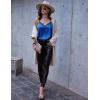 imageEkouaer Womens 2 PCS Cami Top Satin Tank Top Adjustable Spaghetti Strap CamisoleBlack  Deep Blue