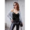 imageEkouaer Womens 2 PCS Cami Top Satin Tank Top Adjustable Spaghetti Strap CamisoleBlack  Emerald Green