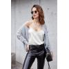 imageEkouaer Womens 2 PCS Cami Top Satin Tank Top Adjustable Spaghetti Strap CamisoleBlackWhite