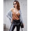 imageEkouaer Womens 2 PCS Cami Top Satin Tank Top Adjustable Spaghetti Strap CamisoleBrowncaramel